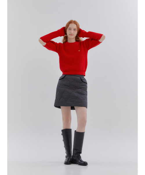 ANOETIC(アノエティック)の「WAVE LINE QUILTING SKIRT_BLACK(スカート・レディース・ブラック・FREE)」の2枚目の写真