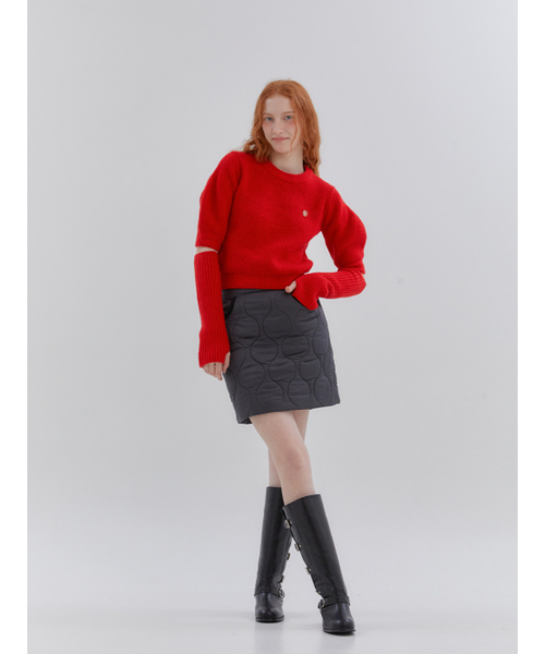ANOETIC(アノエティック)の「WAVE LINE QUILTING SKIRT_BLACK(スカート・レディース・ブラック・FREE)」の3枚目の写真