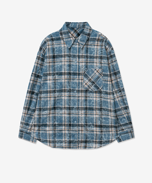 LADY VOLUME（レディーボリューム）の「VINTAGE TARTAN CHECK POCKET SHIRT_BLUE（シャツ/ブラウス・レディース・その他・SMALL/MEDIUM）」の2枚目の写真