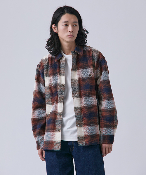 B.C STOCK(ベーセーストック)の「モール ビッグチェックシャツ(シャツ/ブラウス・メンズ・ブルー系その他/ホワイト/ブラウン・MEDIUM/LARGE)」の1枚目の写真