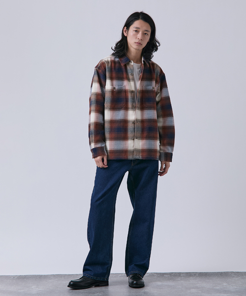 B.C STOCK(ベーセーストック)の「モール ビッグチェックシャツ(シャツ/ブラウス・メンズ・ブルー系その他/ホワイト/ブラウン・MEDIUM/LARGE)」の8枚目の写真
