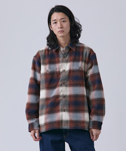 B.C STOCK(ベーセーストック)の「モール ビッグチェックシャツ(シャツ/ブラウス・メンズ・ブルー系その他/ホワイト/ブラウン・MEDIUM/LARGE)」の9枚目の写真
