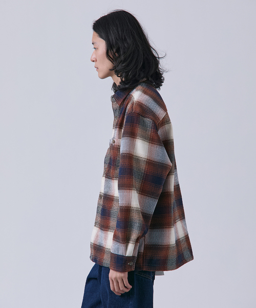 B.C STOCK(ベーセーストック)の「モール ビッグチェックシャツ(シャツ/ブラウス・メンズ・ブルー系その他/ホワイト/ブラウン・MEDIUM/LARGE)」の10枚目の写真