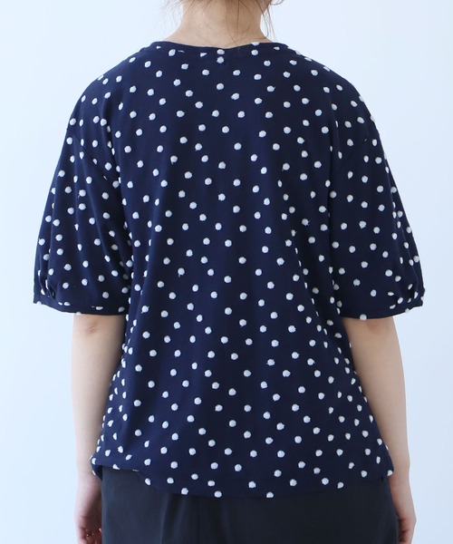 bulle de savon（ビュルデサボン）の「mizutamaパイルカットジャカード タック袖プルオーバー（Tシャツ/カットソー・レディース・ネイビー・FREE）」の11枚目の写真