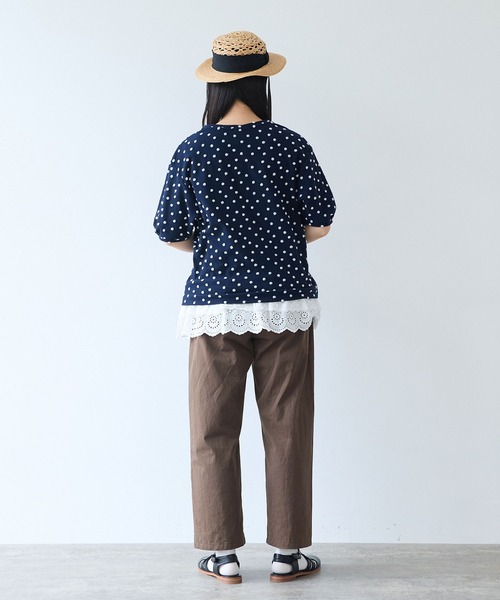 bulle de savon（ビュルデサボン）の「mizutamaパイルカットジャカード タック袖プルオーバー（Tシャツ/カットソー・レディース・ネイビー・FREE）」の8枚目の写真