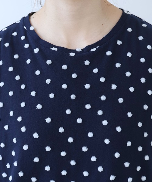 bulle de savon（ビュルデサボン）の「mizutamaパイルカットジャカード タック袖プルオーバー（Tシャツ/カットソー・レディース・ネイビー・FREE）」の12枚目の写真