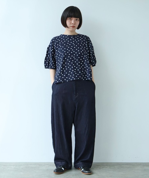 bulle de savon(ビュルデサボン)の「△mizutamaパイルカットジャカード タック袖プルオーバー(Tシャツ/カットソー・レディース・ネイビー・FREE)」の18枚目の写真