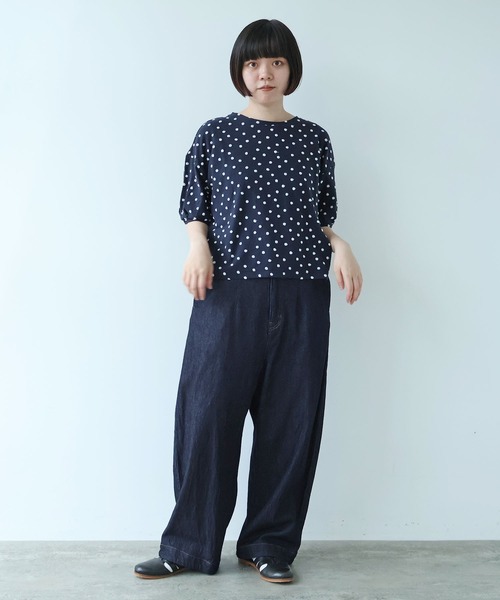 bulle de savon(ビュルデサボン)の「△mizutamaパイルカットジャカード タック袖プルオーバー(Tシャツ/カットソー・レディース・ネイビー・FREE)」の19枚目の写真