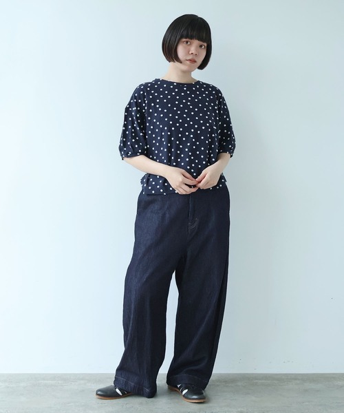 bulle de savon(ビュルデサボン)の「△mizutamaパイルカットジャカード タック袖プルオーバー(Tシャツ/カットソー・レディース・ネイビー・FREE)」の20枚目の写真