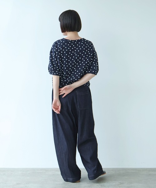 bulle de savon(ビュルデサボン)の「△mizutamaパイルカットジャカード タック袖プルオーバー(Tシャツ/カットソー・レディース・ネイビー・FREE)」の21枚目の写真