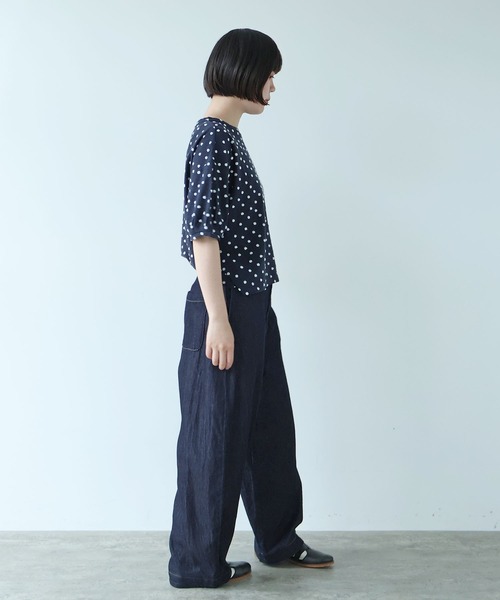 bulle de savon(ビュルデサボン)の「△mizutamaパイルカットジャカード タック袖プルオーバー(Tシャツ/カットソー・レディース・ネイビー・FREE)」の22枚目の写真