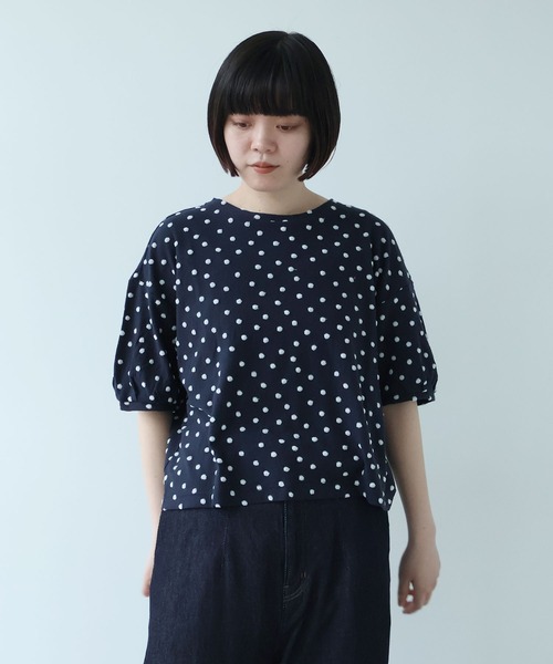 bulle de savon(ビュルデサボン)の「△mizutamaパイルカットジャカード タック袖プルオーバー(Tシャツ/カットソー・レディース・ネイビー・FREE)」の15枚目の写真