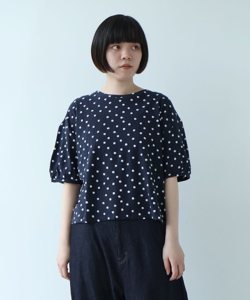 bulle de savon(ビュルデサボン)の「△mizutamaパイルカットジャカード タック袖プルオーバー(Tシャツ/カットソー・レディース・ネイビー・FREE)」の16枚目の写真