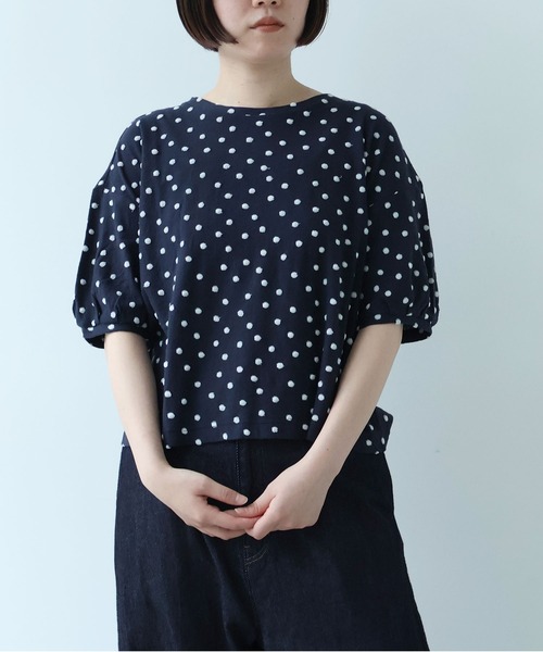 bulle de savon(ビュルデサボン)の「△mizutamaパイルカットジャカード タック袖プルオーバー(Tシャツ/カットソー・レディース・ネイビー・FREE)」の17枚目の写真