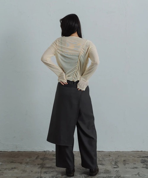 merrylatte(メリーラテ)の「sheer shirring tops(Tシャツ/カットソー・レディース・イエロー・FREE)」の10枚目の写真