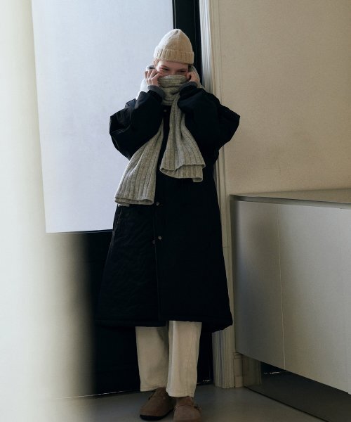 ブリッジストラップキルティングジャンパー - ブラック