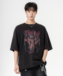 キトンアタック オーバーサイズ ピグメント 半袖Tシャツ ブラック