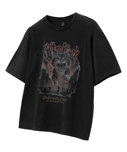 MOZMOZ(モズモズ)の「キトンアタック オーバーサイズ ピグメント 半袖Tシャツ ブラック(Tシャツ/カットソー・レディース・その他・M/XL/XXL)」の2枚目の写真