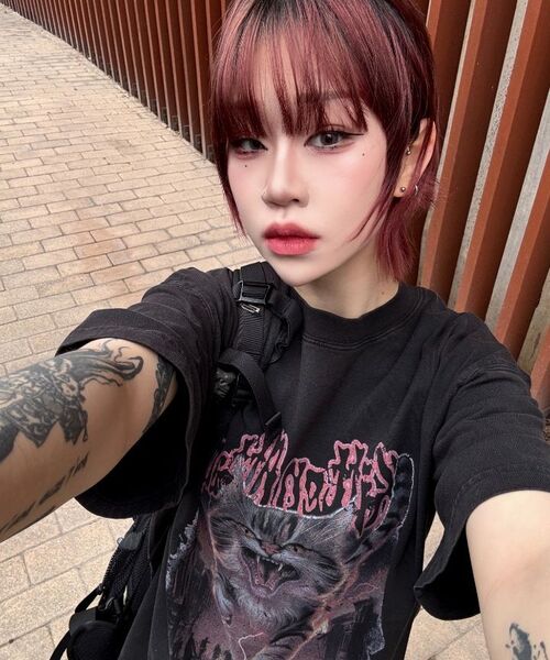 MOZMOZ(モズモズ)の「キトンアタック オーバーサイズ ピグメント 半袖Tシャツ ブラック(Tシャツ/カットソー・レディース・その他・M/XL/XXL)」の6枚目の写真