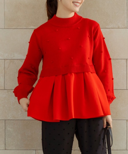 新作12/5発売】【SONO/ソーノ】ポンポンハイブリッドニットプル