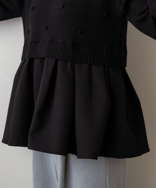 新作12/5発売】【SONO/ソーノ】ポンポンハイブリッドニットプル