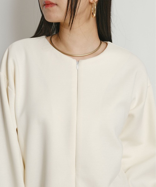 palm RICHE（ポームリシュ）の「チュール刺繍ドッキングポンチトップス（スウェット・レディース・ブラック/アイボリー・M）」の16枚目の写真