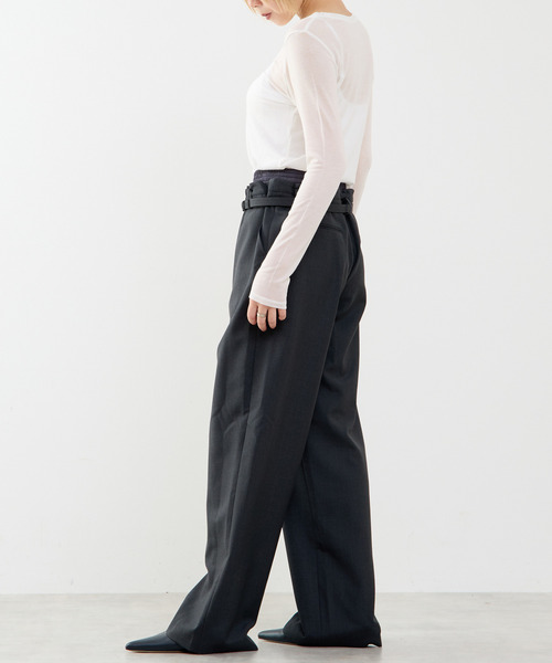 SOFFITTO(ソフィット)の「カシミヤシルク混ボートネックシアープルオーバー(Tシャツ/カットソー・レディース・ホワイト/ブラック・FREE)」の8枚目の写真