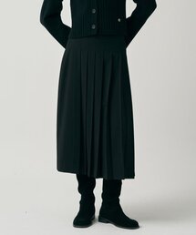 プリーツロングスカート-ブラック