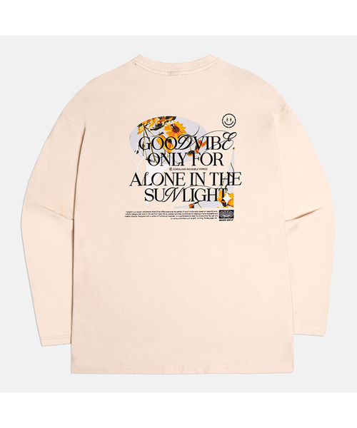 CORALIAN(コラリアン)の「フラワーアートワーク長袖コットンTシャツベージュ(Tシャツ/カットソー・レディース・その他・S/M/L/2XL/XL/4XL/5XL/XS/3XL)」の1枚目の写真