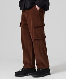 セミワイドコーデュロイカーゴパンツブラウン