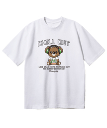 チルアウトオーバーサイズ半袖Tシャツ[ホワイト]