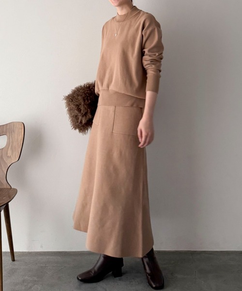 Doux archives（ドゥアルシーヴ）の「ベイカースカートニットＳＥＴＵＰ（ワンピース・レディース・ブルーグレー/グレー/ベージュ・FREE）」の15枚目の写真