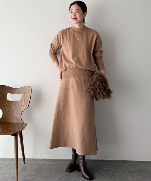 Doux archives（ドゥアルシーヴ）の「ベイカースカートニットＳＥＴＵＰ（ワンピース・レディース・ブルーグレー/グレー/ベージュ・FREE）」の13枚目の写真