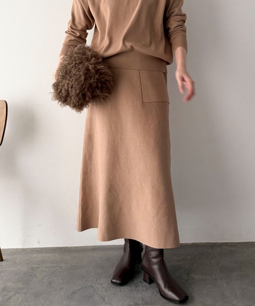 Doux archives（ドゥアルシーヴ）の「ベイカースカートニットＳＥＴＵＰ（ワンピース・レディース・ブルーグレー/グレー/ベージュ・FREE）」の20枚目の写真