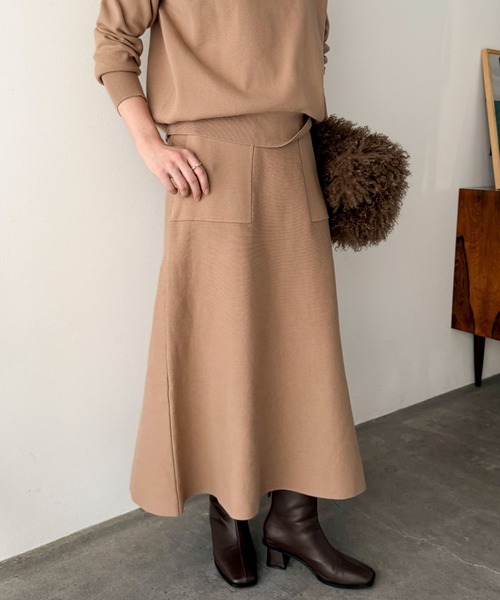 Doux archives（ドゥアルシーヴ）の「ベイカースカートニットＳＥＴＵＰ（ワンピース・レディース・ブルーグレー/グレー/ベージュ・FREE）」の21枚目の写真