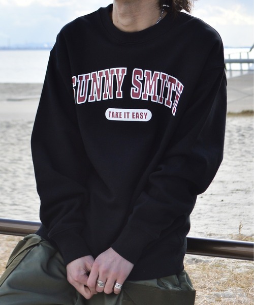 Sunny Smith(サニースミス)の「12.7オンス ヘビーウェイトカレッジ風アーチロゴ裏毛トレーナー(スウェット・メンズ・アッシュグレー/ブラック・X-LARGE/LARGE)」の16枚目の写真