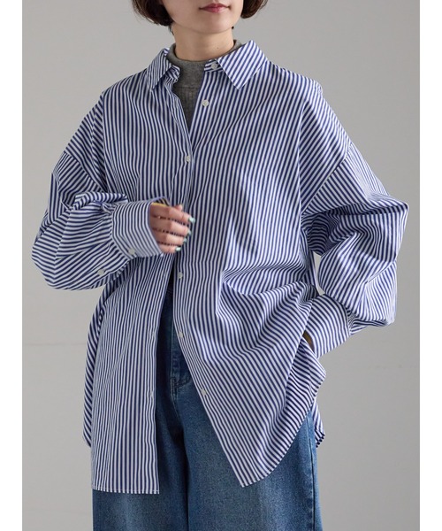 Samansa Mos2(サマンサ モスモス)の「【ZOZO限定】柄アソートビッグシャツ(シャツ/ブラウス・レディース・グレー/ピンク/ブルー/イエロー/ネイビー・F)」の1枚目の写真