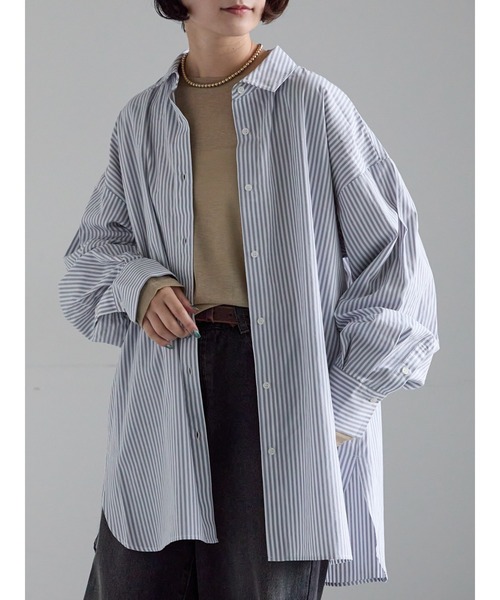 Samansa Mos2(サマンサ モスモス)の「【ZOZO限定】柄アソートビッグシャツ(シャツ/ブラウス・レディース・グレー/ピンク/ブルー/イエロー/ネイビー・F)」の2枚目の写真