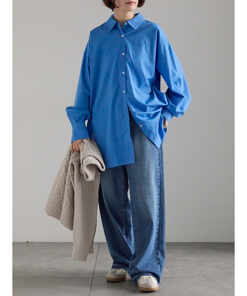 Samansa Mos2(サマンサ モスモス)の「【ZOZO限定】柄アソートビッグシャツ(シャツ/ブラウス・レディース・グレー/ピンク/ブルー/イエロー/ネイビー・F)」の3枚目の写真