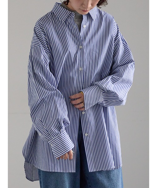 Samansa Mos2(サマンサ モスモス)の「【ZOZO限定】柄アソートビッグシャツ(シャツ/ブラウス・レディース・グレー/ピンク/ブルー/イエロー/ネイビー・F)」の6枚目の写真