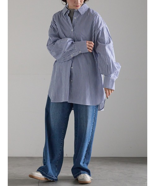 Samansa Mos2(サマンサ モスモス)の「【ZOZO限定】柄アソートビッグシャツ(シャツ/ブラウス・レディース・グレー/ピンク/ブルー/イエロー/ネイビー・F)」の13枚目の写真