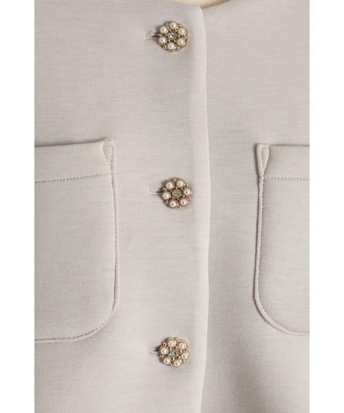 tocco closet(トッコ クローゼット)の「【ZOZO限定】スポンジリバーチュールヘムジャケット(ノーカラージャケット・レディース・ブラック/ピンクベージュ・M)」の21枚目の写真