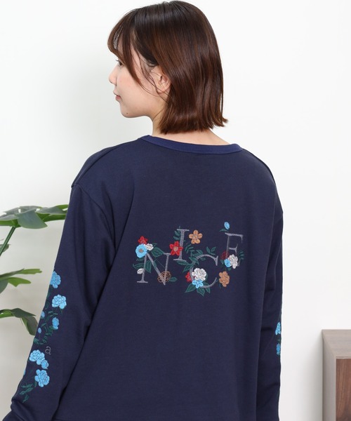 Emago(イマゴ)の「EMAGO 植物ロゴ刺繍プルオーバー(スウェット・レディース・杢グレー/グリーン/ネイビー・FREE)」の19枚目の写真