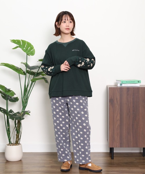 Emago(イマゴ)の「EMAGO 植物ロゴ刺繍プルオーバー(スウェット・レディース・杢グレー/グリーン/ネイビー・FREE)」の11枚目の写真
