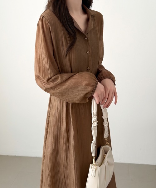 ABITOKYO(アビトーキョー)の「開襟ワッシャーシャツワンピース(ワンピース・レディース・ブラック/モカ・FREE)」の16枚目の写真