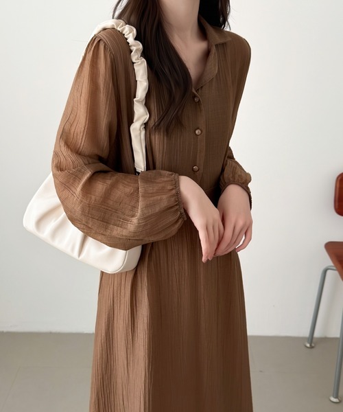 ABITOKYO(アビトーキョー)の「開襟ワッシャーシャツワンピース(ワンピース・レディース・ブラック/モカ・FREE)」の18枚目の写真