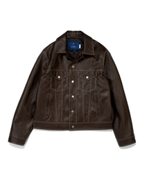 SLOWUNIVERSE（スローユニバース）の「ステッチトラッカーレザージャケット (ブラウン)（ライダースジャケット）」