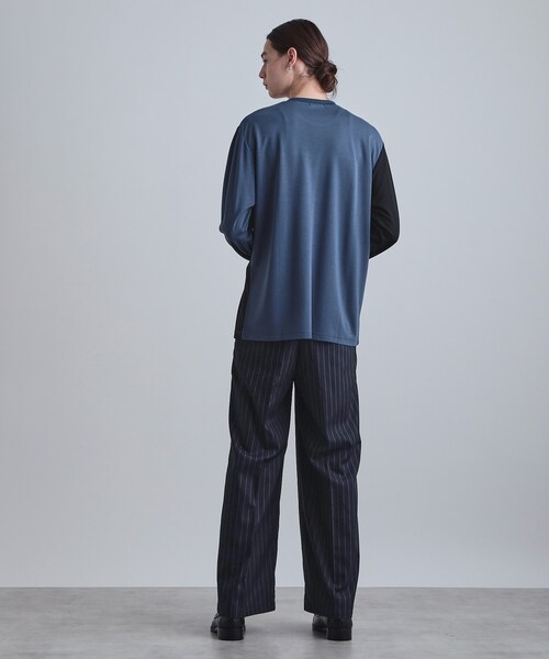 tk.TAKEO KIKUCHI（ティーケータケオキクチ）の「スクエア切り替えカットソー（Tシャツ/カットソー・メンズ・ブラック系4/ホワイト系5/ネイビー系4・04/03/02）」の15枚目の写真