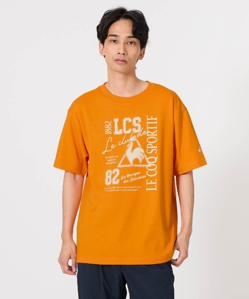 le coq sportif（ルコックスポルティフ）の「【le coq sportif/ルコック】 フットボールインスパイア カレッジ風ロゴTシャツ【ひんやり接触冷感】（Tシャツ/カットソー・メンズ・ホワイト/グリーン/オレンジ/ネイビー・XL/L/M/XXL）」の4枚目の写真
