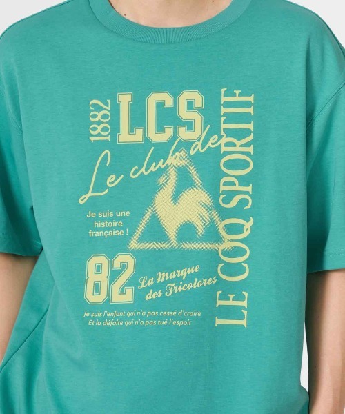 le coq sportif（ルコックスポルティフ）の「【le coq sportif/ルコック】 フットボールインスパイア カレッジ風ロゴTシャツ【ひんやり接触冷感】（Tシャツ/カットソー・メンズ・ホワイト/グリーン/オレンジ/ネイビー・XL/L/M/XXL）」の14枚目の写真